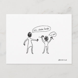 shake hands postcard