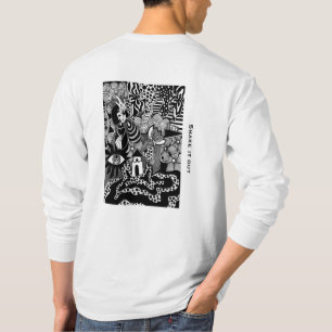 Shake it - Black and White Surreal Botanical Art T-Shirt