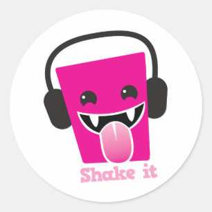Shake it kawaii DJ Classic Round Sticker