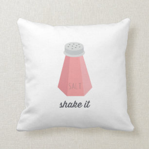 Shake It   Pink Salt Shaker Throw Pillow
