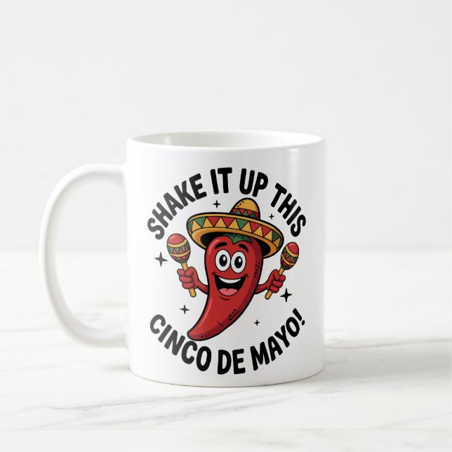 Shake It Up This Cinco de Mayo! Red Chili Pepper Coffee Mug (Left)