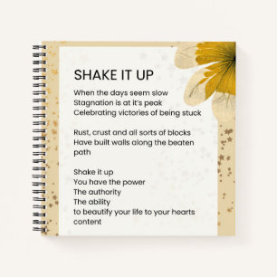 Shake It Up - Uplifting Motivational Poem Poetry Notebook