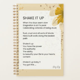 Shake It Up - Uplifting Motivational Poem Poetry Planner