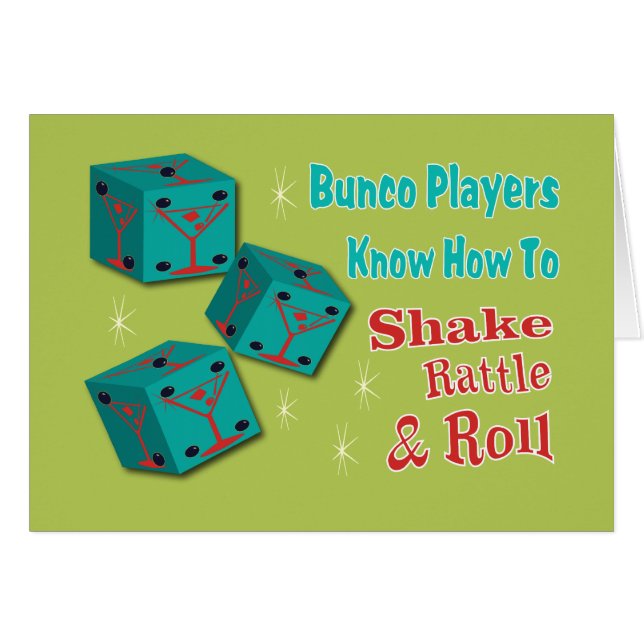 Shake, Rattle and Roll Martinit Dice Bunco Design (Front Horizontal)