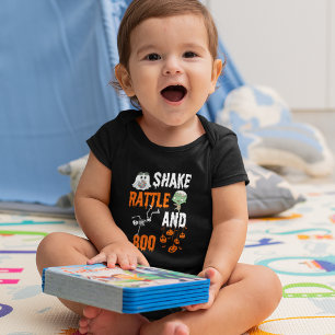 Shake, Rattle, Boo Skeleton Zombie Fun Halloween Baby Bodysuit