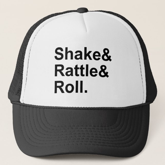 Shake Rattle & Roll | Spirit of Rock N' Roll Music Trucker Hat (Front)