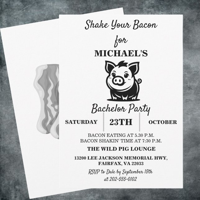 Shake Your Bacon | Pig Bachelor Party Invitation (Creator Uploaded)