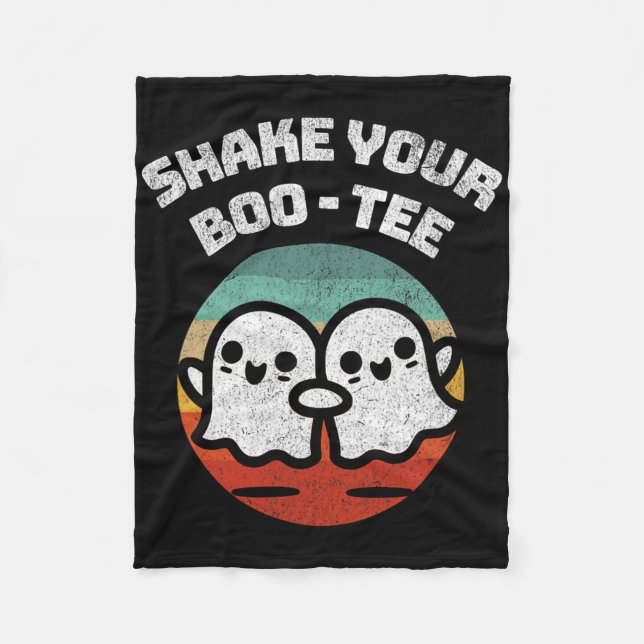 Shake Your Boo-tee Ghost Retro Halloween Costume M Fleece Blanket (Front)