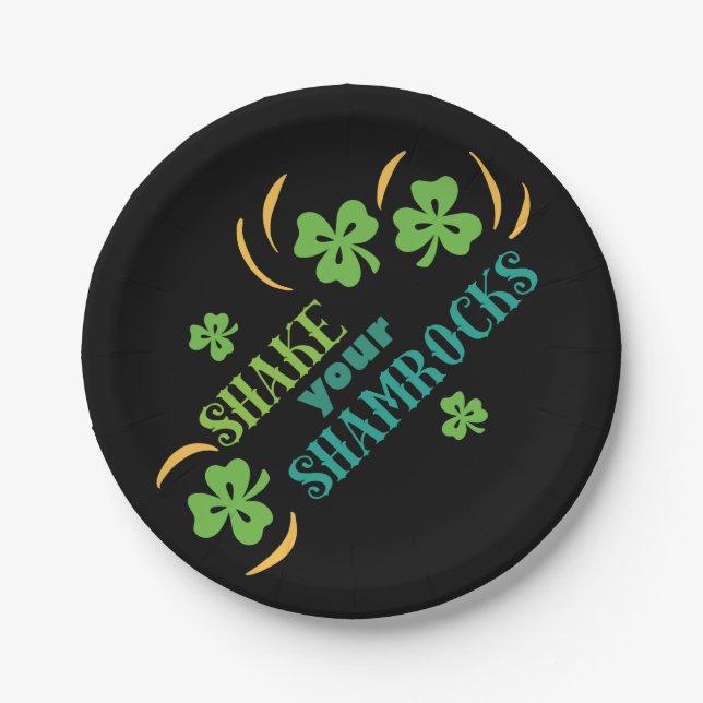 Shake Your Shamrocks Paper Plate (Front)