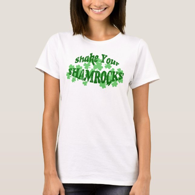 "SHAKE YOUR SHAMROCKS!" Womens T-Shirt (Front)