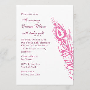 Shake your Tail Feathers Baby Shower Invite (pink)