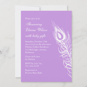 Shake your Tail Feathers Baby Shower Invite purple