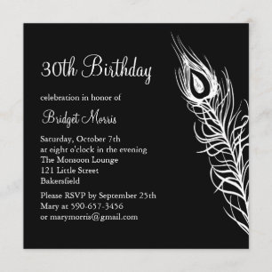 Shake Your Tail Feathers Birthday Invite (black)
