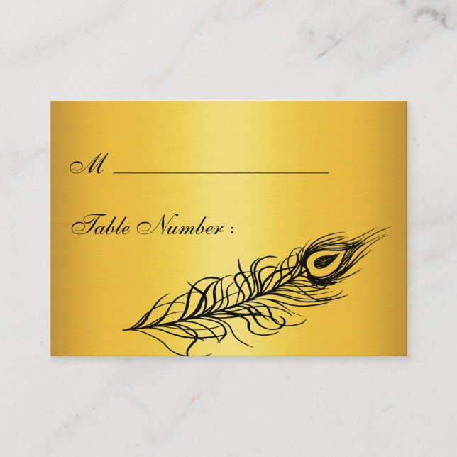 Shake your Tail Feathers Place Card (gold) (Front)