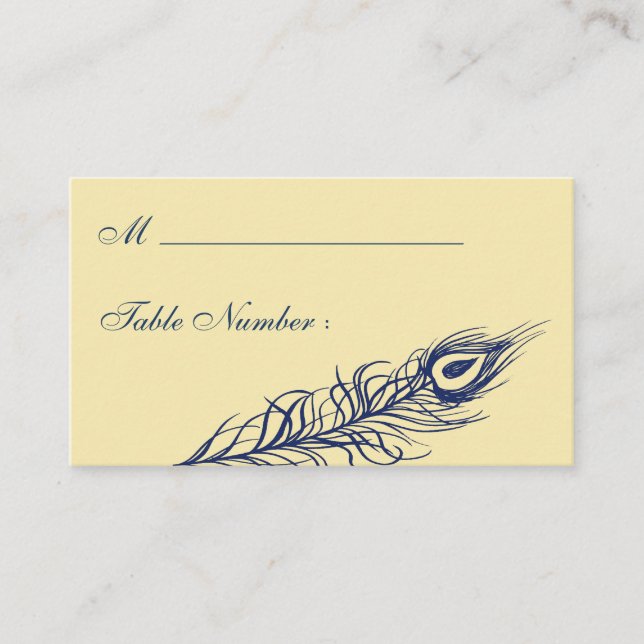 Shake your Tail Feathers Place Card (yellow) (Front)