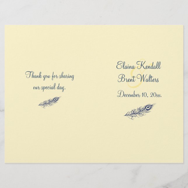 Shake your Tail Feathers Programme de mariage (Devant)