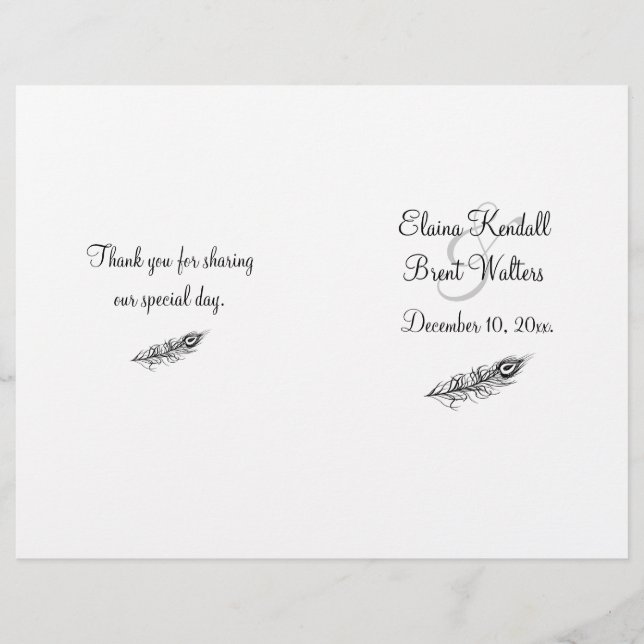 Shake your Tail Feathers Programme de mariage (Devant)