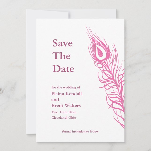 Shake your Tail Feathers Save the Date 2 (fuchsia) (Front)