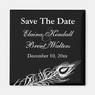 Shake your Tail Feathers Save the Date (black) Magnet