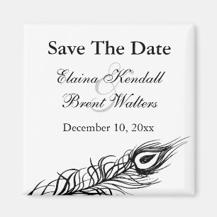 Shake your Tail Feathers Save the Date (white) Magnet