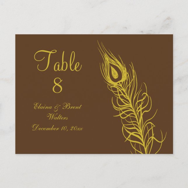 Shake your Tail Feathers Table Number (brown) Postcard (Front)