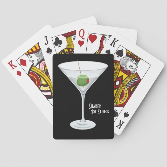 Shaken Not Stirred Vodka Martini Glass Cocktail Playing Cards (Back)