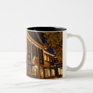 Shaker Square at Night - 1 Two-Tone Coffee Mug