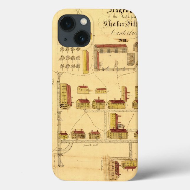 SHAKER VILLAGE MAP, 1849 Case-Mate iPhone CASE (Back)