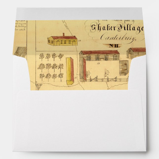 SHAKER VILLAGE MAP, 1849 ENVELOPES (Back (Bottom))