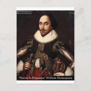 Shakespeare Action Eloquence Quote Gifts & Tees Postcard
