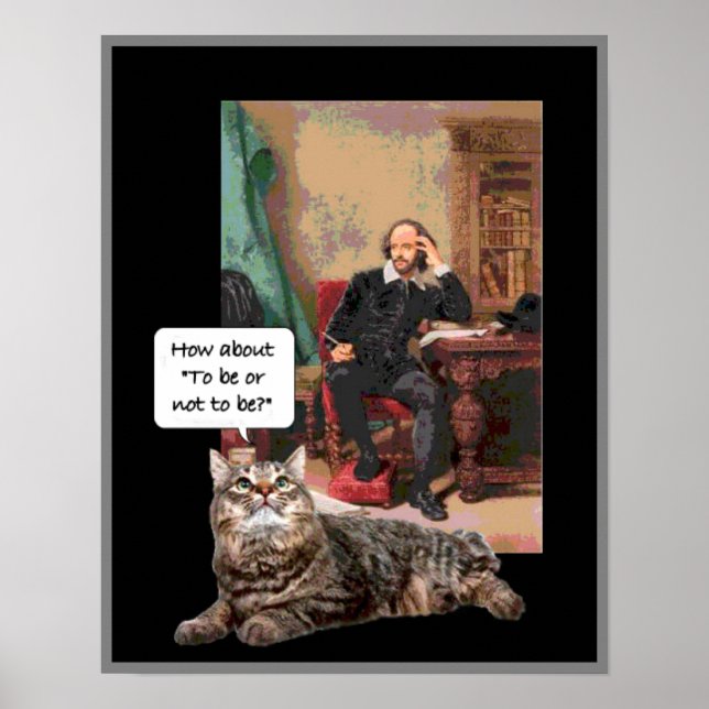 Shakespeare and his kitty poster (Front)