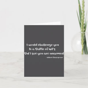 Shakespeare Battle Of Wits Funny Quote S Card