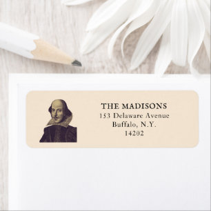 Shakespeare Bookish Elegant Blue Return Address