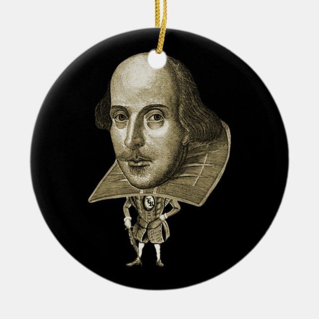 Shakespeare Caricature Ceramic Ornament (Front)