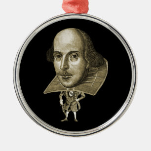 Shakespeare Caricature Metal Ornament