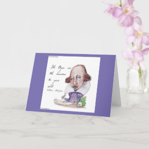 Shakespeare Caricature & The Tempest Quote  Card