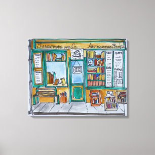 Shakespeare & Co. Bookstore Seine, Paris Canvas Print