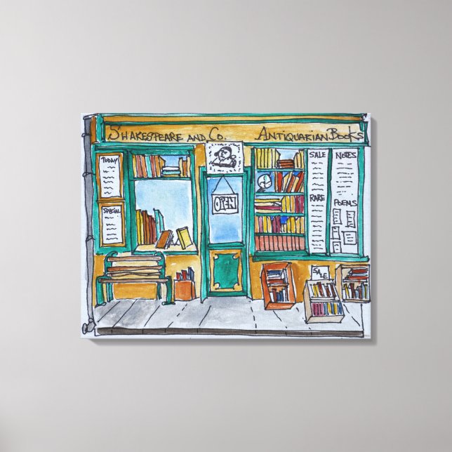 Shakespeare & Co. Bookstore | Seine, Paris Canvas Print (Front)