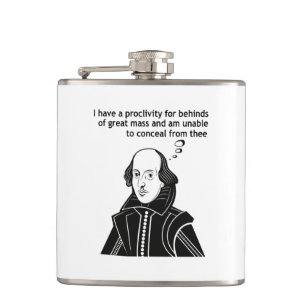 Shakespeare Funny Quote Hip Flask