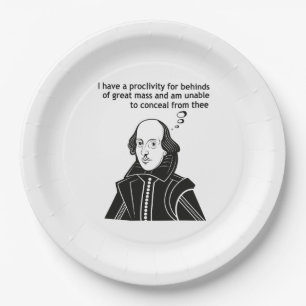 Shakespeare Funny Quote Paper Plate