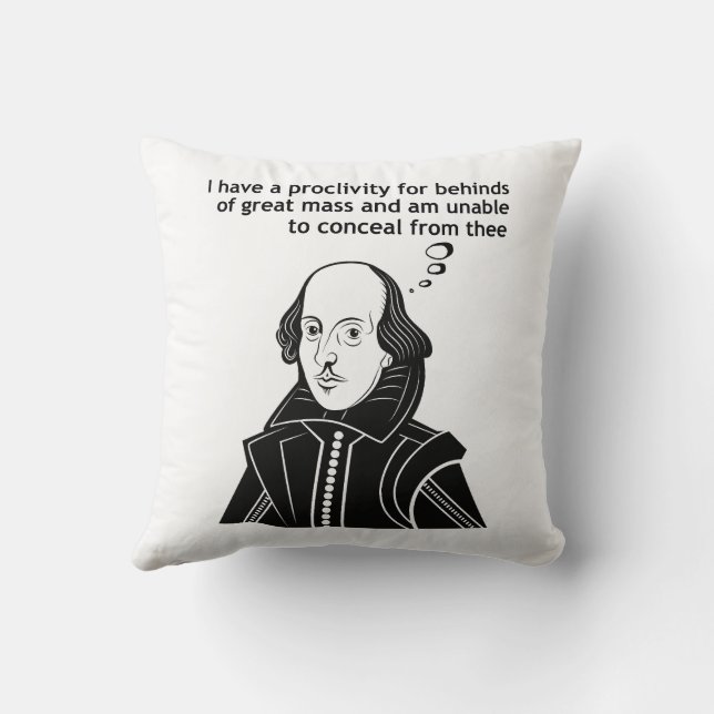 Shakespeare Funny Quote Throw Pillow (Back)