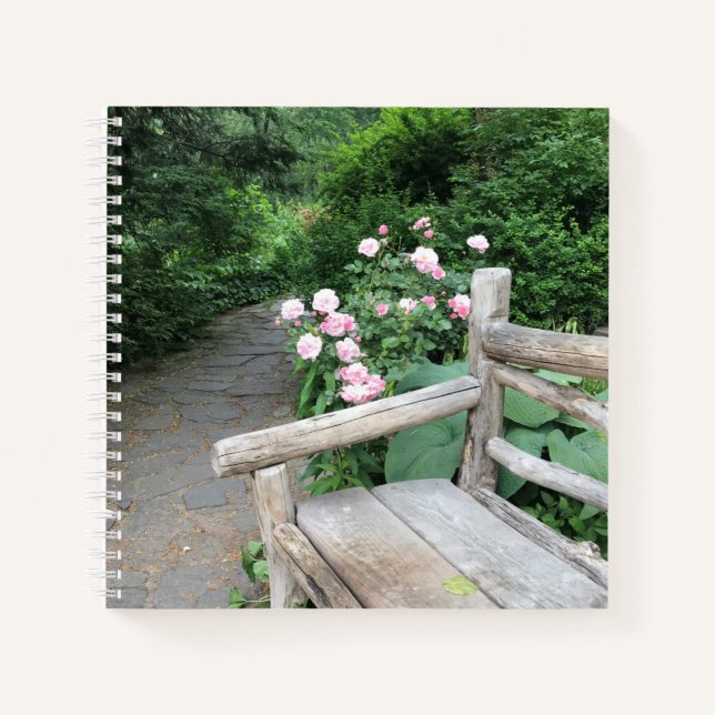 Shakespeare Garden Central Park NYC Pink Roses Notebook (Front)