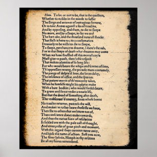 Shakespeare Hamlet Pour Être Soliloque Poster