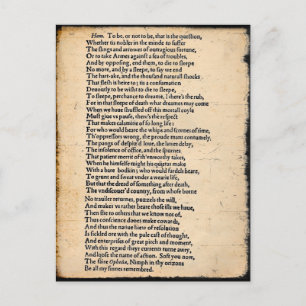 Shakespeare Hamlet Soliloquy Postcard