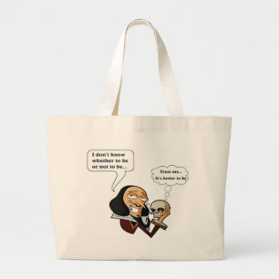 Shakespeare Hamlet, To Be or Not To Be Large Tote Bag