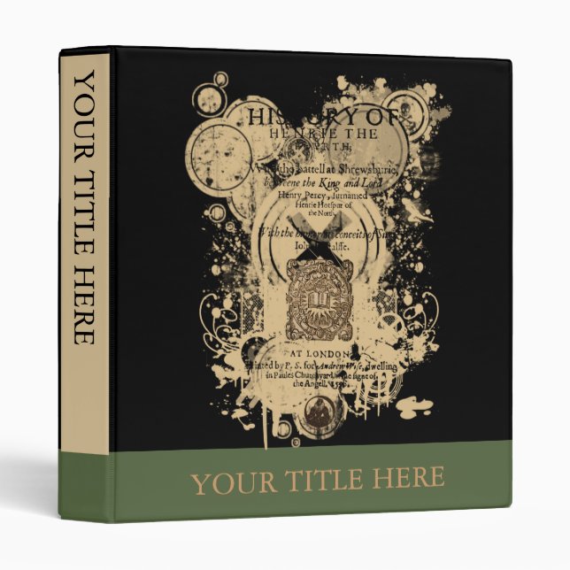 Shakespeare Henry IV Part I Quarto Front Piece Binder (Front/Spine)