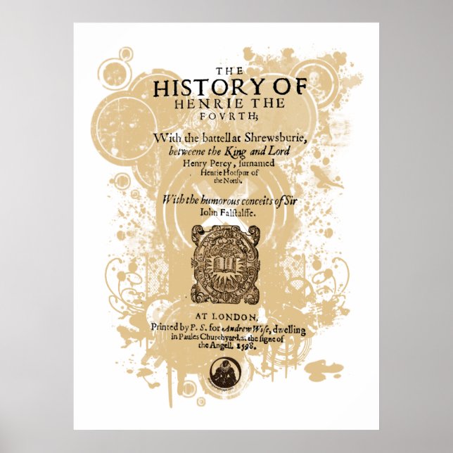 Shakespeare Henry IV Part I Quarto Front Piece Poster (Front)