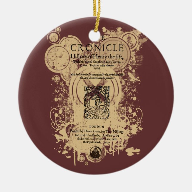 Shakespeare Henry V Quarto Front Piece Ceramic Ornament (Front)