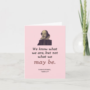 Shakespeare Inspiration Pink Bookish Graduation Card