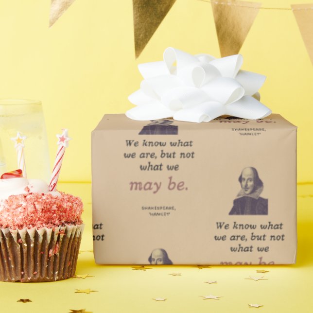 Shakespeare Inspiration Vintage Bookish Graduation Wrapping Paper (Birthday Party)